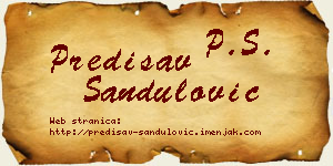 Predisav Sandulović vizit kartica